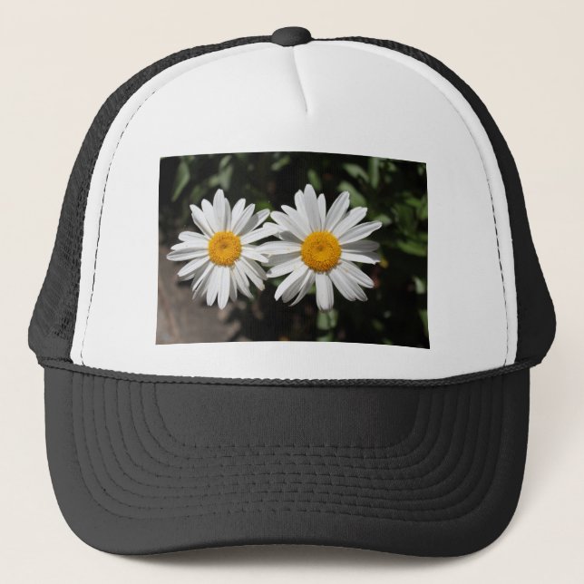 Boné Lindas flores de margarida brancas puras (Frente)