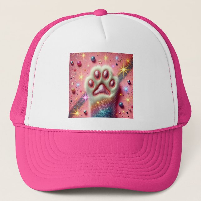 Boné Lindo chapéu de caminhoneiro com purpurina rosa! (Frente)