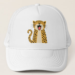 Boné Lindo Leopardo Selvagem Sorridente Desenho Animado