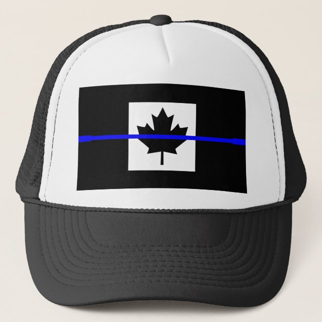 Boné Linha Azul fina sobre o sinalizador canadense (Frente)