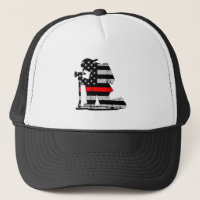 Linha vermelha do sapador-bombeiro do ajoelhamento