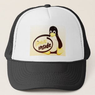 Boné LINUX DENTRO de Tux o logotipo do pinguim de Linux