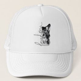 Boné Lobo da Liberdade Arte Minimalista em Linha -