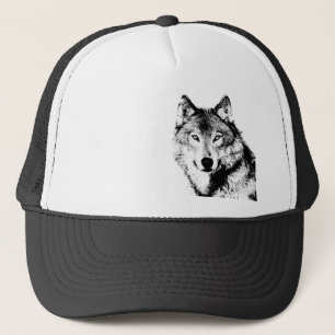 Boné Lobo Negro e Branco