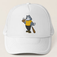 Lobo no Baseball com bastão de beisebol