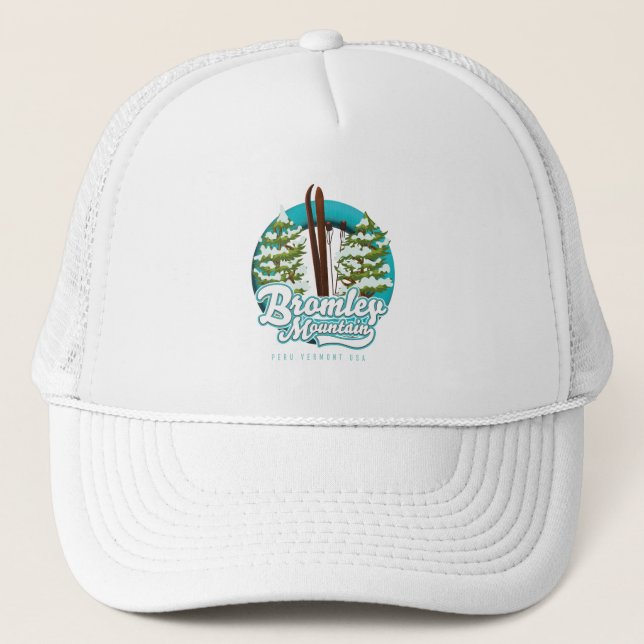 Boné logotipo da Bromley Mountain Peru Vermont US Ski (Frente)