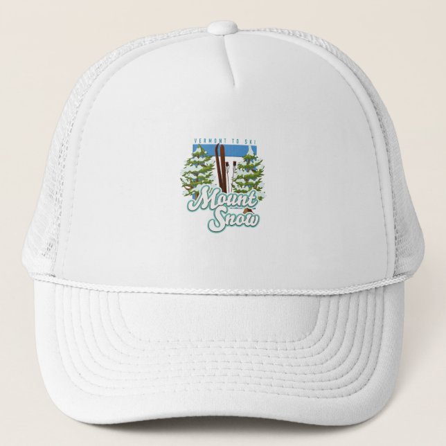 Boné Logotipo da Montanha Snow Vermont Ski. Camiseta (Frente)