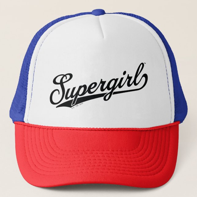 Boné Logotipo de nome completo da Supergirl Baseball (Frente)