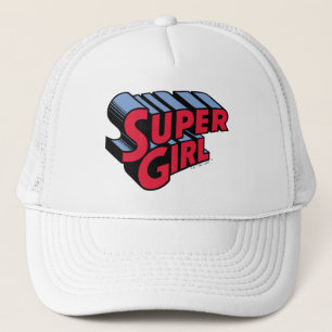 Boné Logotipo de nome empilhado da Supergirl vermelha e