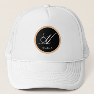 Boné Logotipo de Nome Inicial Personalizado Preto e Dou