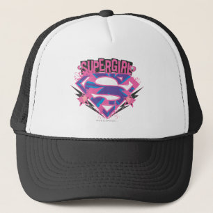 Boné Logotipo de Supergirl Pink e Purple Grunge