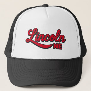Boné Logotipo do script NE Lincoln Bold Red Retro Cit