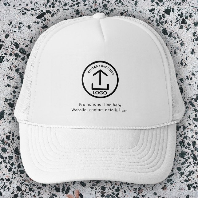 Boné Logotipo e texto profissionais modernos simples (Simple Modern Professional Business Logo & Text Trucker Hat)