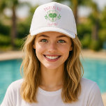 Boné Logotipo Monograma Nome Personalizado Rainha do Pi<br><div class="desc">Boné Trucker Logotipo Monograma Nome Personalizado Rainha do Pickleball</div>