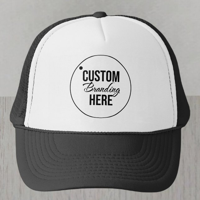 Boné Logotipo Personalizado Ou Swag Preto E Branco (logo trucker hat)