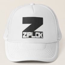 Logotipo preto de Ziplok - chapéu do camionista