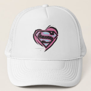 Boné Logotipo rosa da Supergirl no Coração