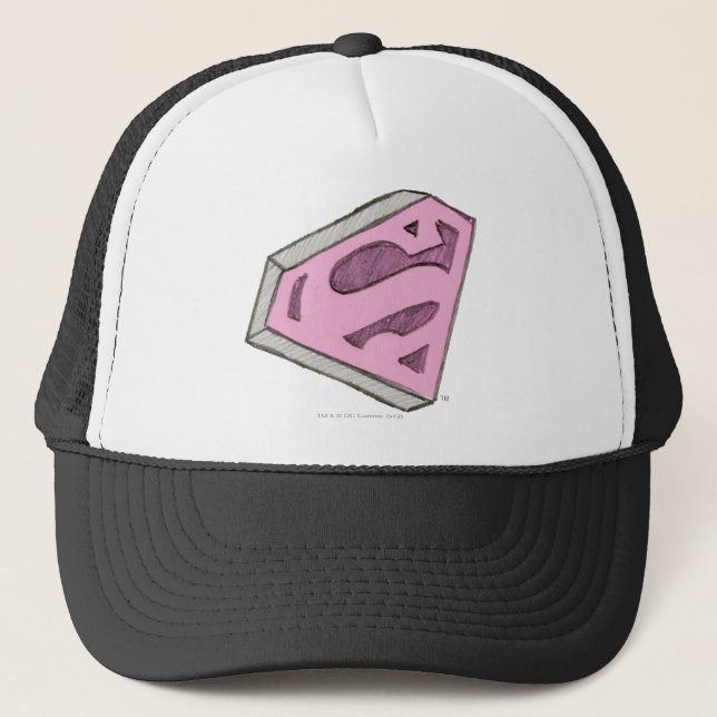 Boné Logotipo rosa de Supergirl esboçado (Frente)