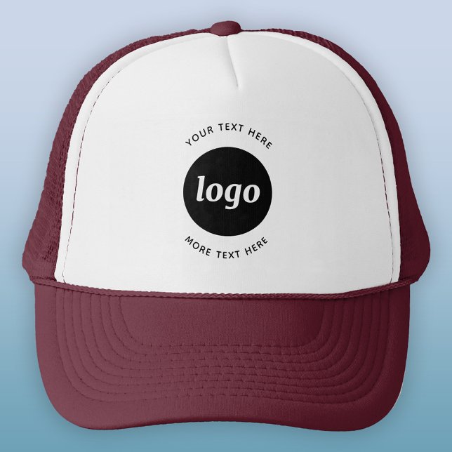 Boné Logotipo Simples Com Empresa De Texto (Simple logo with custom text business branding promotional trucker hat)