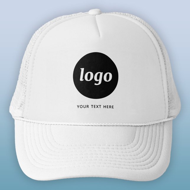 Boné Logotipo Simples Com Texto Empresarial (Logo custom text business promotional trucker hat)