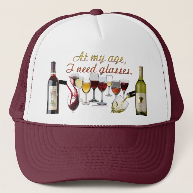 Boné Louça para bebida de vinho SlipperyJoe's trocadilh (Frente)