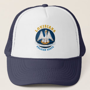 BONÉ LOUISIANA PELICAN STATE FLAG TRUCKER HAT
