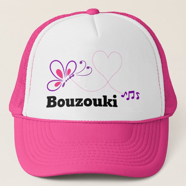 Boné Love Bouzouki Pink Purple Butterfly Heart (Frente)
