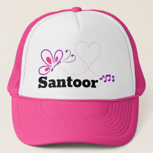 Boné Love Santoor Pink Purple Butterfly Heart