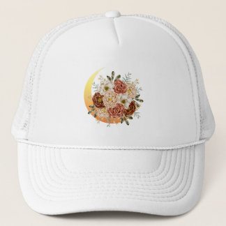 Boné Lua E Flores Florais