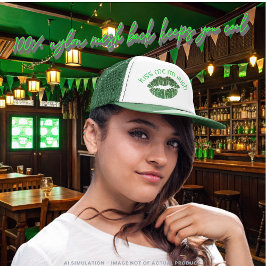 Boné Lucky "Beije-me Sou Irlandês" Impressão de Lip Ver