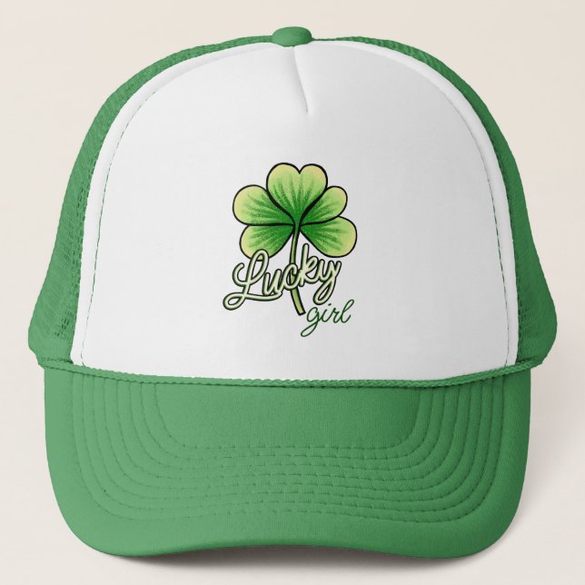 Boné Lucky Girl Clover St. Patrick's Day (Frente)