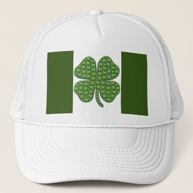 Boné Lucky Irish Clover Flag Trucker Hat (Frente)