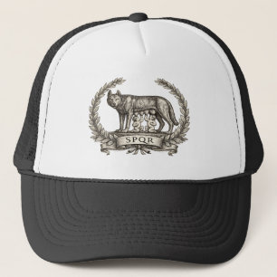 Boné Lupa Capitolina Vintage Romulus Remus Emblema SPQR