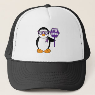 Boné Lúpus da parada: Pinguim com sinal