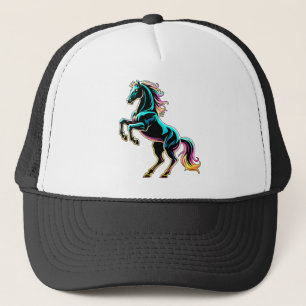 Boné Luz Neon de Cavalo Glitch Estilo Retro