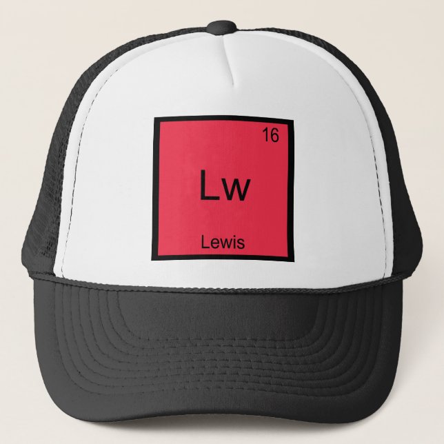 Boné Lw - Símbolo do Elemento Químico Lewis Engraçado C (Frente)