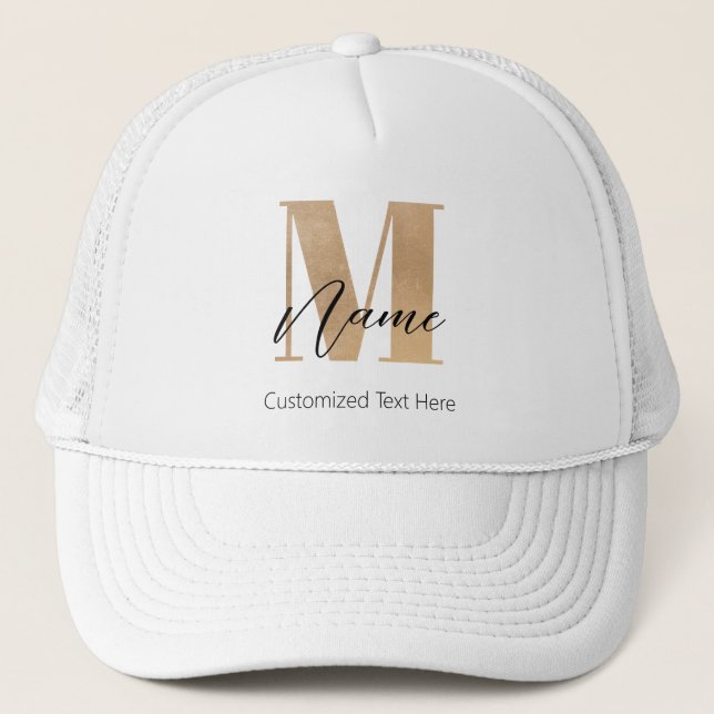 Boné M & Name Iniciais Monogramados Modernos Personaliz (Frente)
