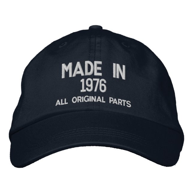 Boné Made in 1976 Embroidered Cap - Customizable (Frente)