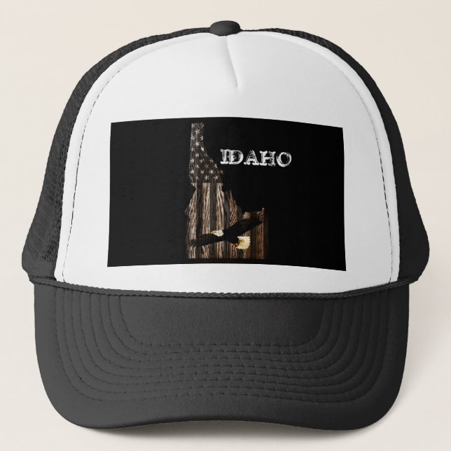 BONÉ MADEIRA BURNT BALD EAGLE - IDAHO PATRIOT BLK (Frente)