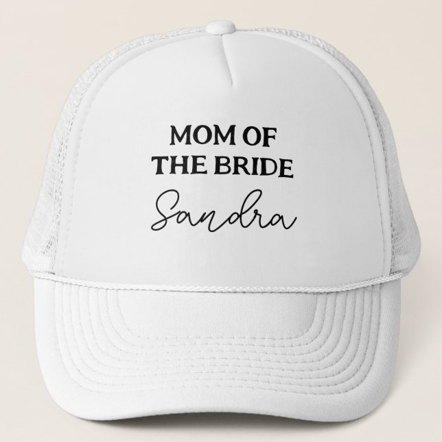 Boné Mãe Da Noiva Bachelorette Preto E Branco (Frente)
