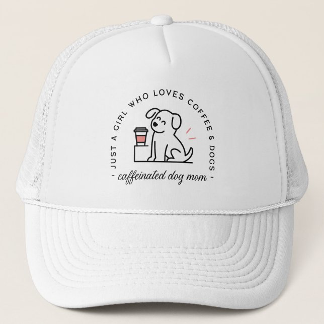 Boné Mãe de cachorro amante de café engraçado feminino (Frente)