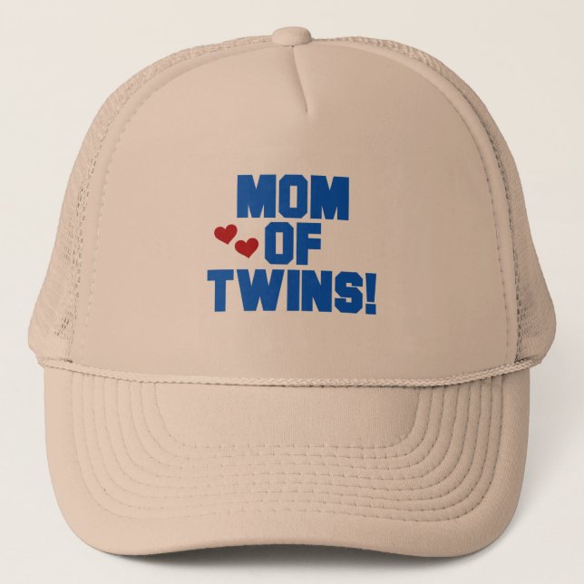 Boné Mãe de Camisetas de texto e presentes de Twins Azu (Frente)