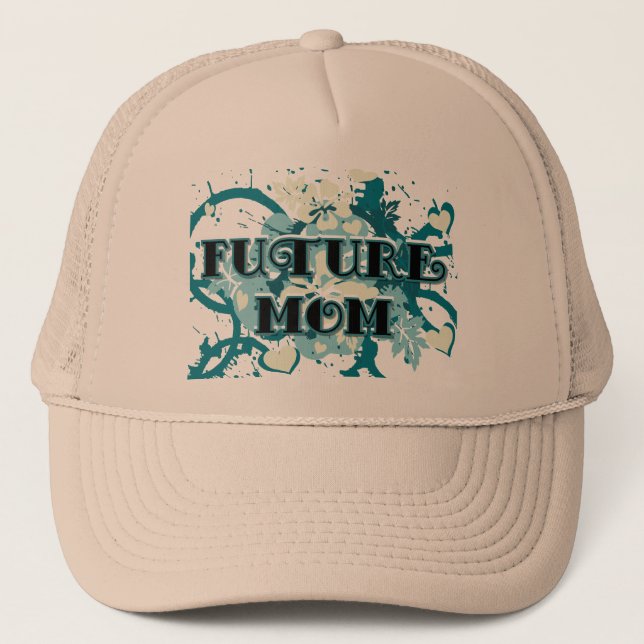 Boné Mãe do Futuro - Corações e Flores (Frente)