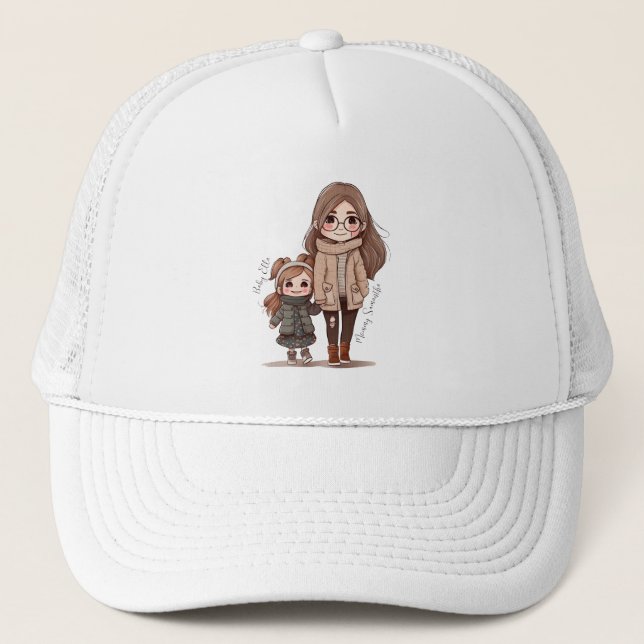 Boné Mãe e filha adoráveis personalizadas (Frente)
