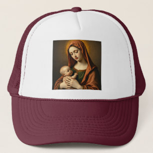 Boné Mãe Mary e Bebê Jesus Trucker Hat