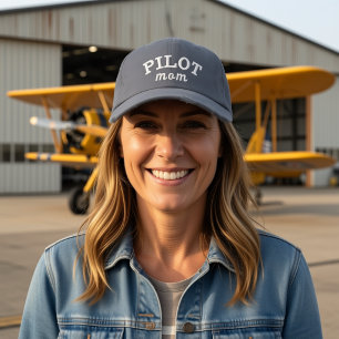 Boné Mãe Piloto Simples Aviação Nome Personalizado Aniv