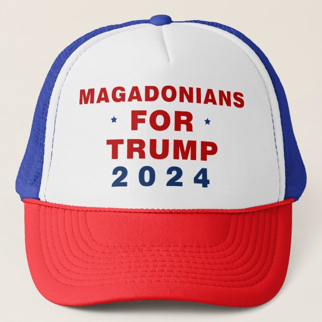 Boné Magadonianos Para Trump 2024 Red Blue (Frente)