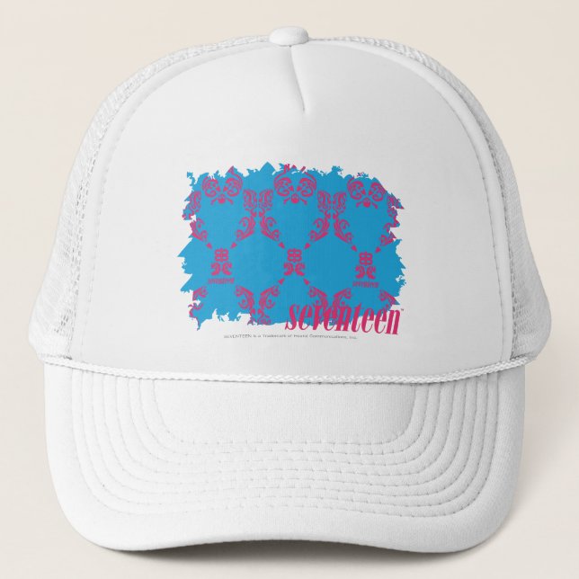 Boné Magenta-Aqua 4 do damasco (Frente)