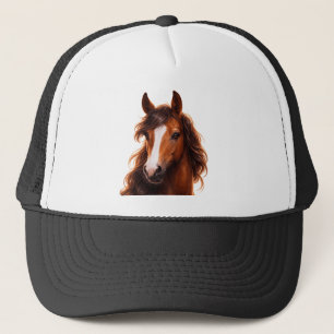 Boné Magnífico cavalo marrom com marca branca