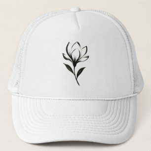Boné Magnólia em Estilo de Tinta – Desenho Floral Elega